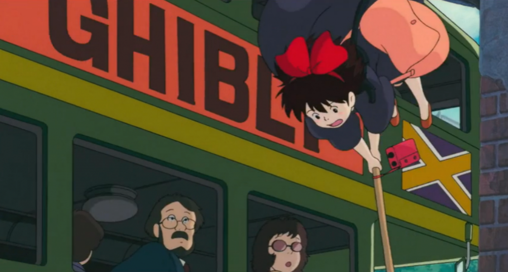 STUDIO GHIBLI written on a bus in Kiki's Delivery Service