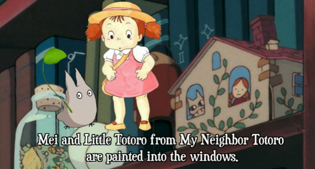 A reference to Mei and little Totoro from My Neighbor Totoro?