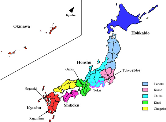 Map of Japan's Islands