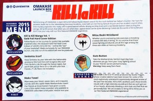 OMASAKE - Kill-la-Kill - MenuCard