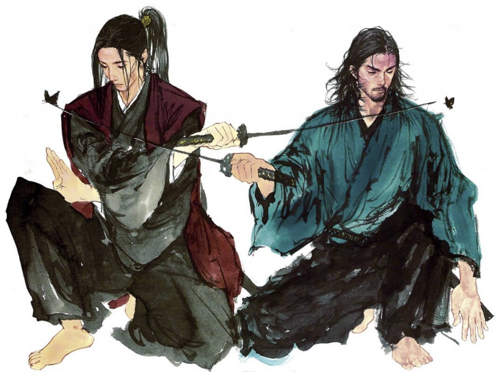 Sasaki Kojiro (left) and Miyamoto Musashi (right)