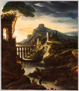 Théodore Gericault's Evening Landscape with an Aqueduct