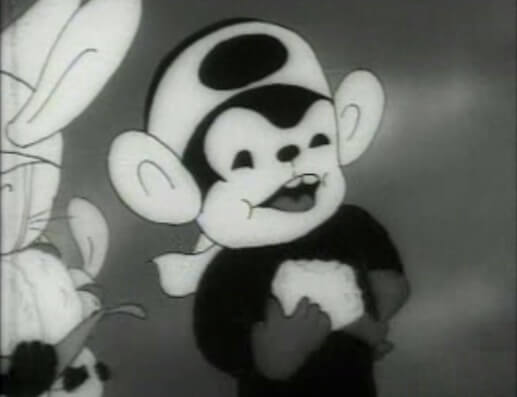 FUNimation Acquires Rights to Momotaro, Sacred Sailors: Monkey soldier wearing Japanese headband eating a riceball.