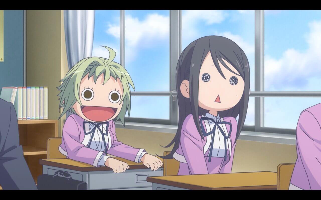 Amanchu First Impressions Hikari and Futaba's reactions to introducing themselves.