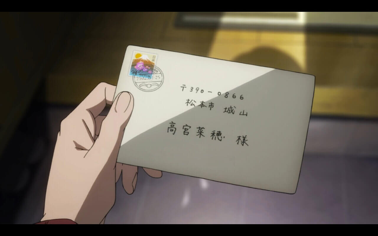 Orange First Impressions: Naho holding the letter from her future self.