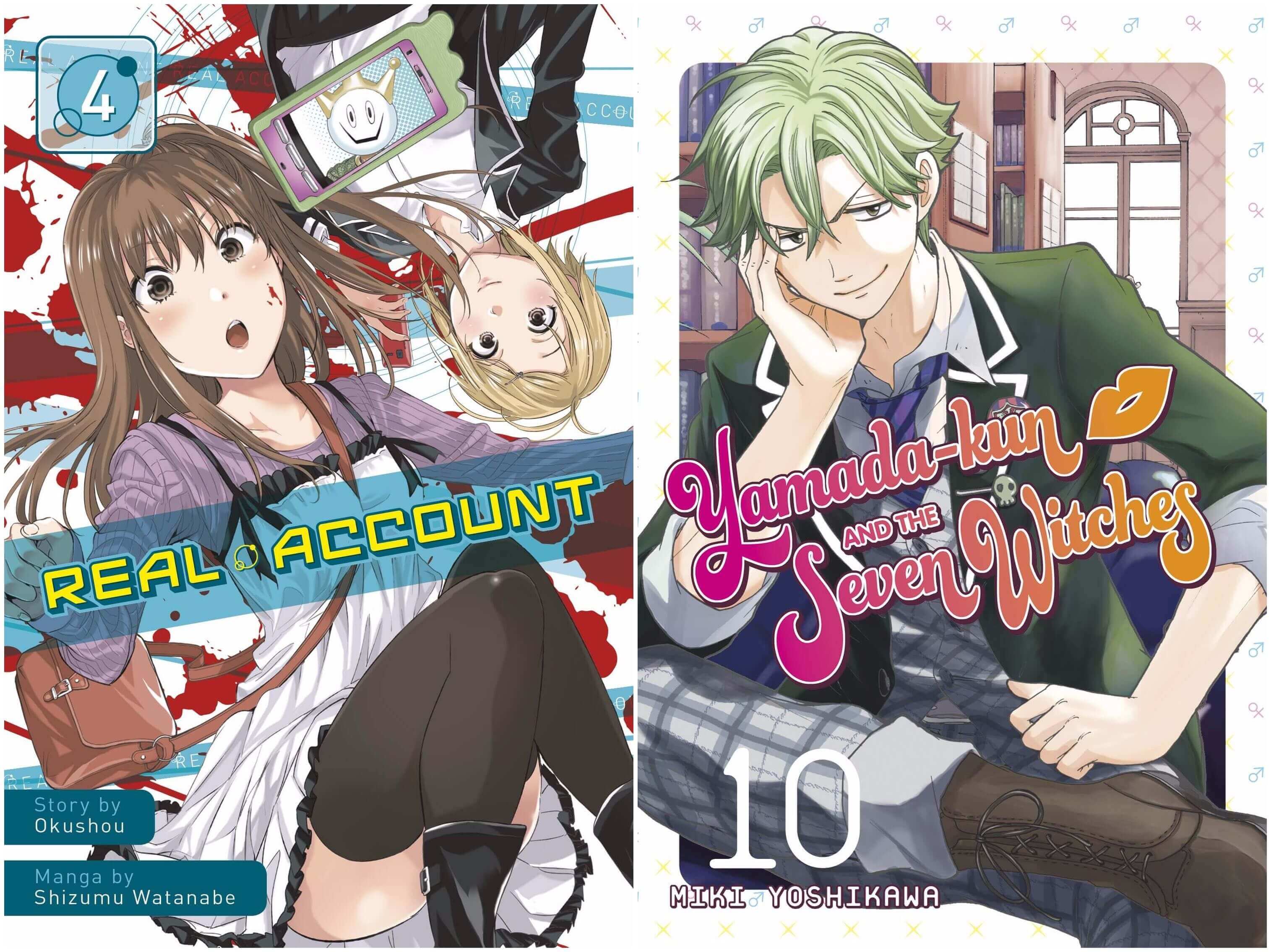 September 2016 Manga Releases Covers for Real Account and Yamada-kun and the Seven Witches
