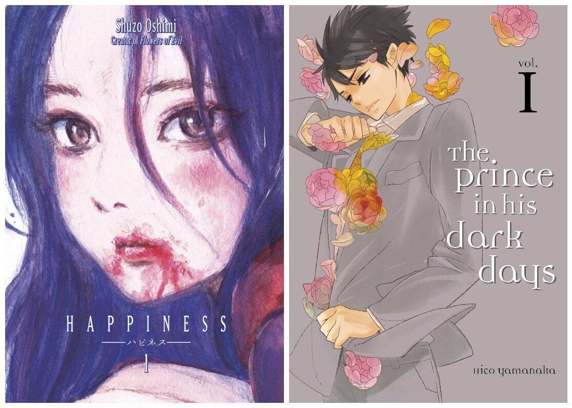September 2016 Manga Releases Covers for Happiness and The Prince and His Dark Days.