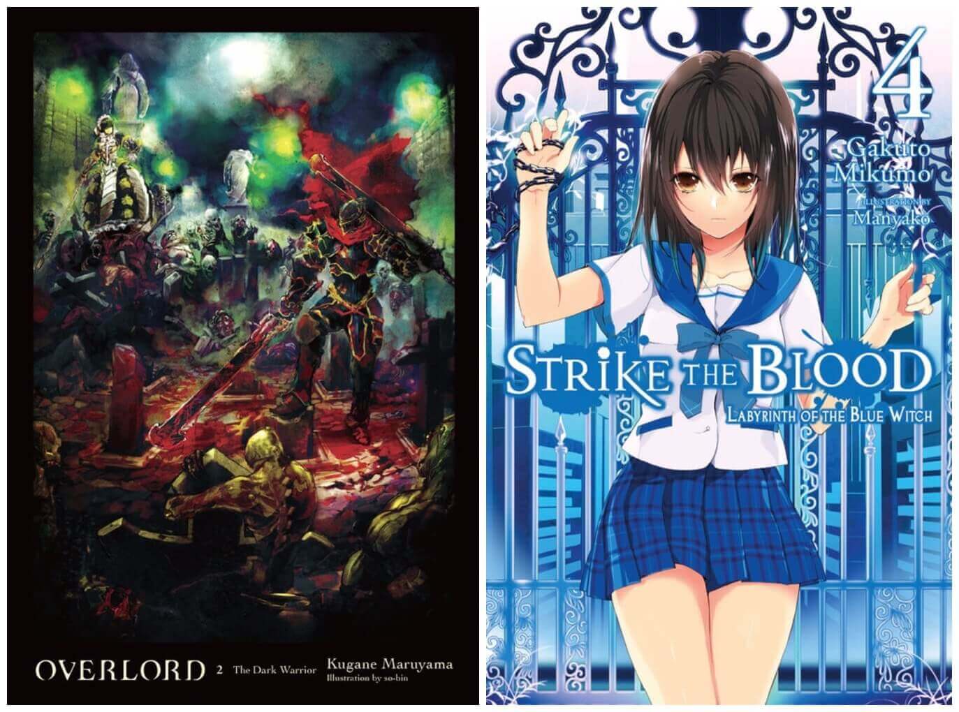 September 2016 Manga Releases Covers for Overlord and Strike the Blood.