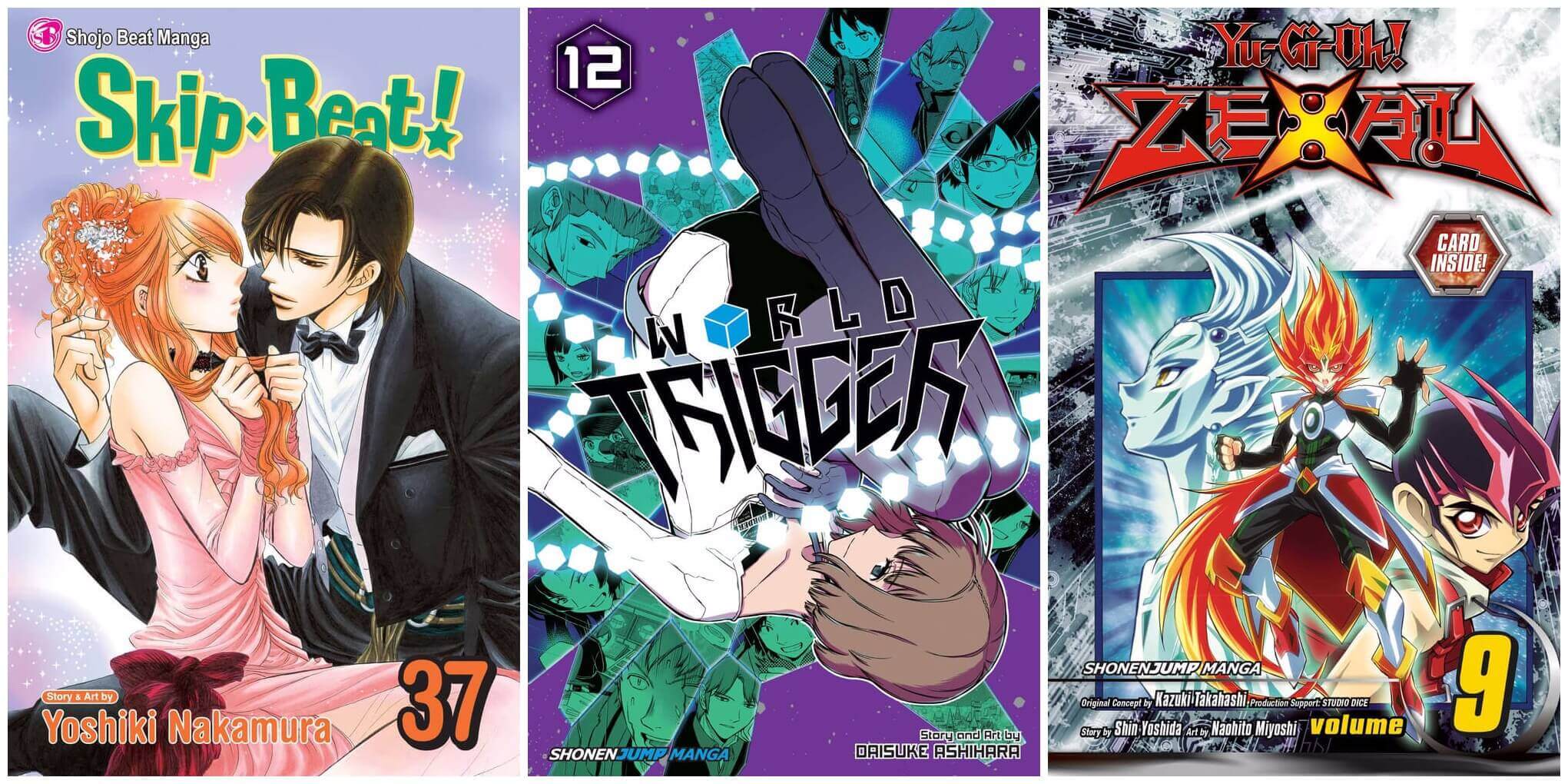 September 2016 Manga Releases Covers for Skip Beat!, World Trigger, and YuGiOh Zexal.