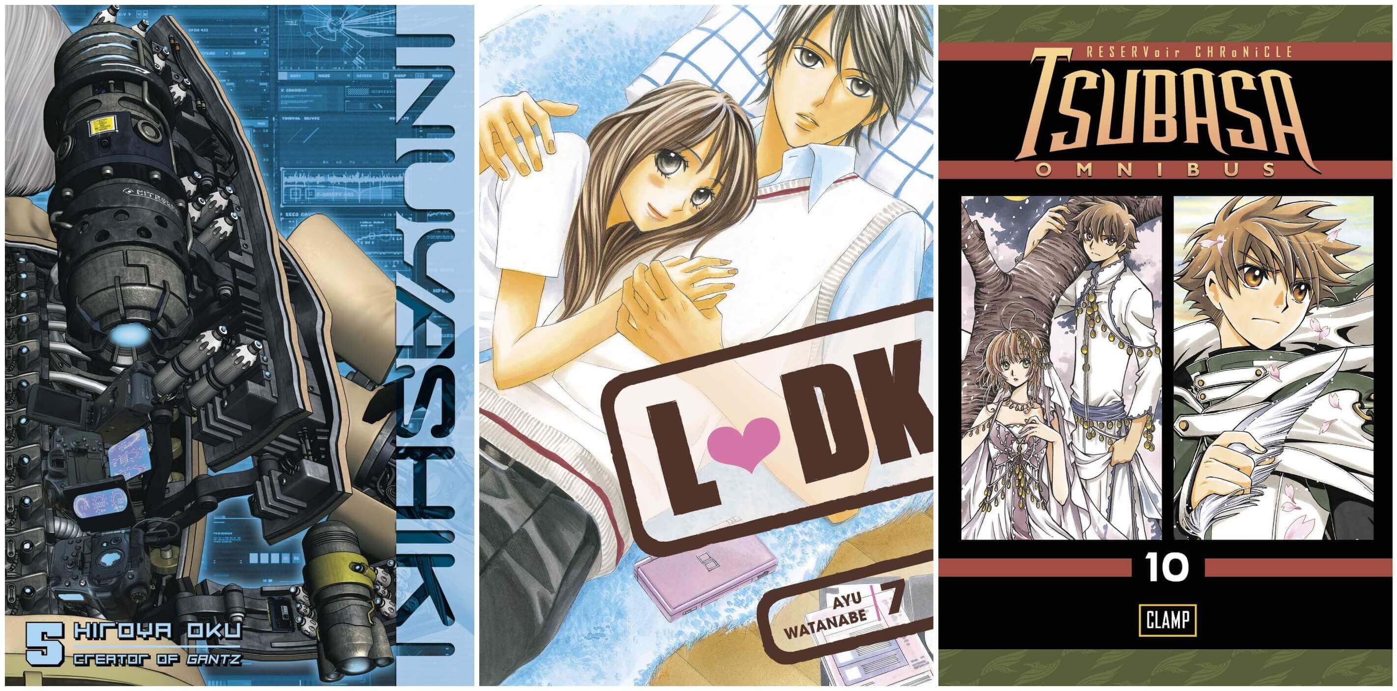 October 2016 Manga Releases Covers for Inuyashiki, LDK, and Tsubasa.