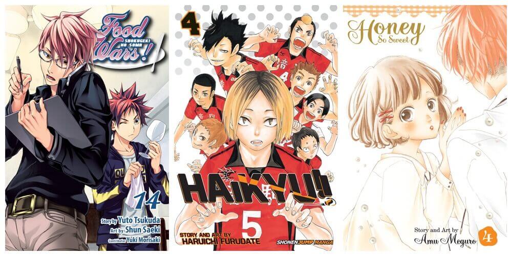 October 2016 Manga Releases Covers for Food Wars, Haikyu, and Honey So Sweet.