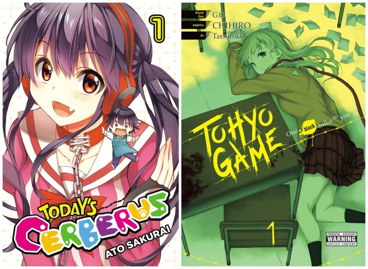 October 2016 Manga Releases Covers for Today's Cerberus and Tohyo Game.