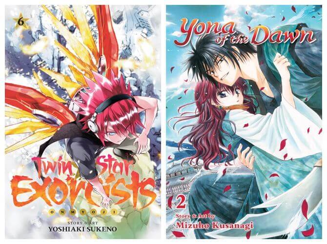 October 2016 Manga Releases Covers for Twin Star Exorcists and Yona of the Dawn.