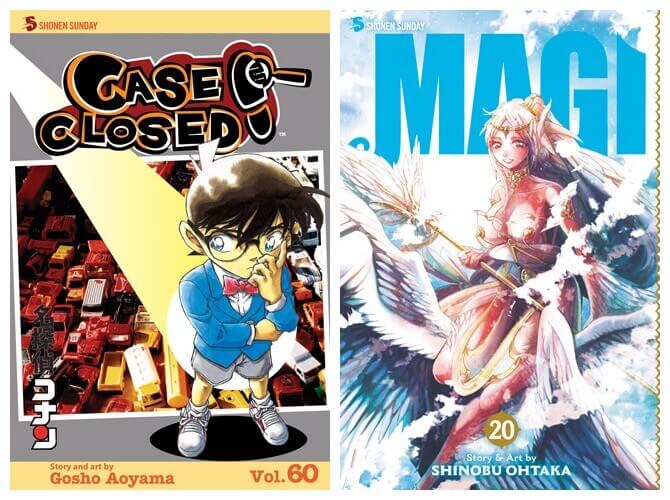 October 2016 Manga Releases Covers for Case Closed and Magi.