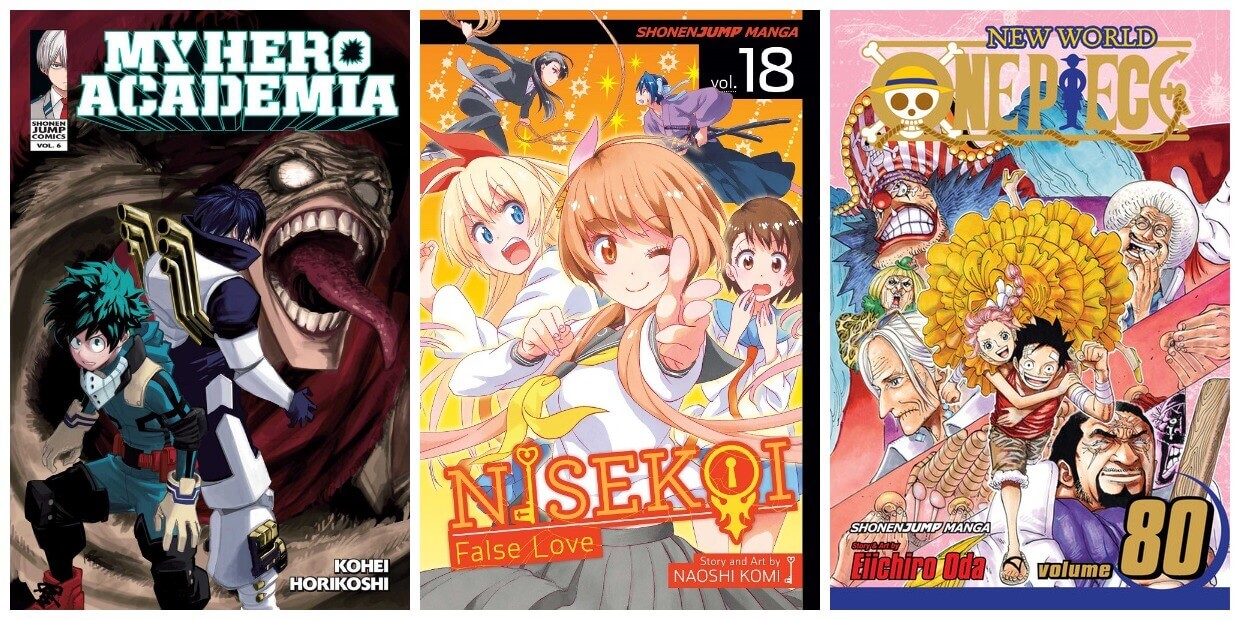 November 2016 Manga Releases Covers for My Hero Academia, Nisekoi, and One Piece.