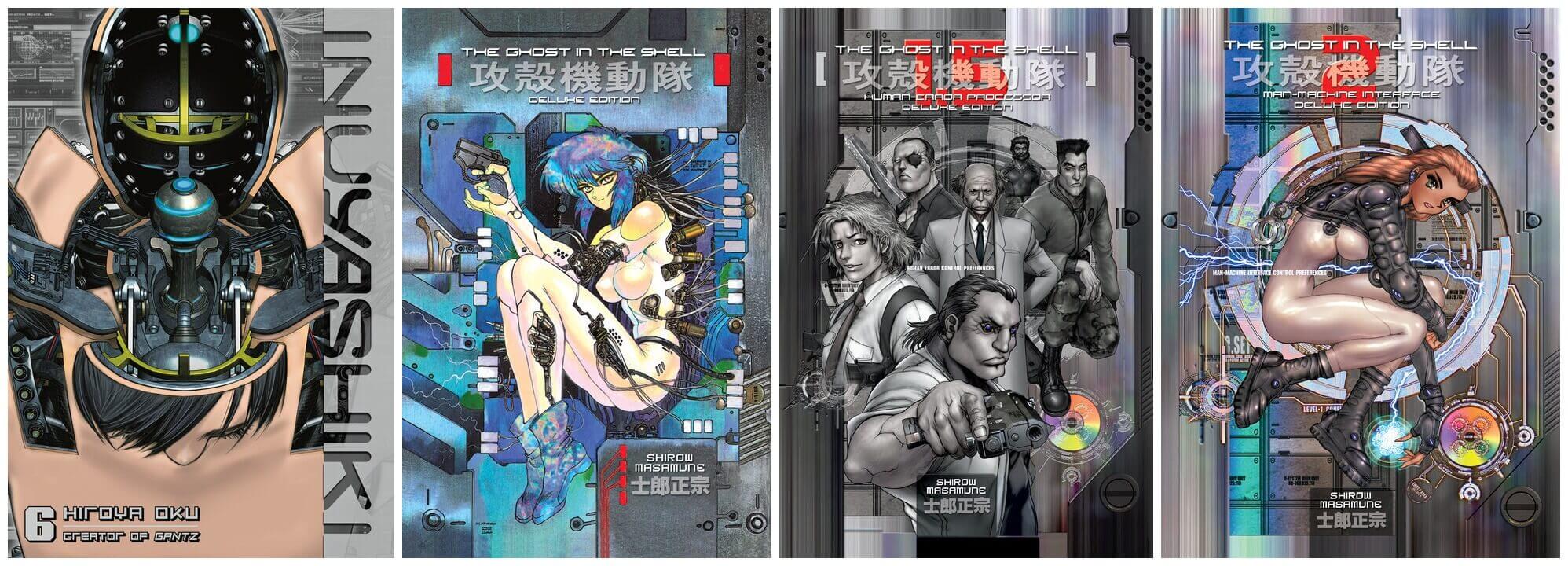 February 2017 Manga Releases Covers of Inuyashiki and Ghost in the Shell.