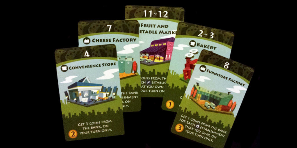 Machi Koro Game Pieces - Secondary Industries Cards