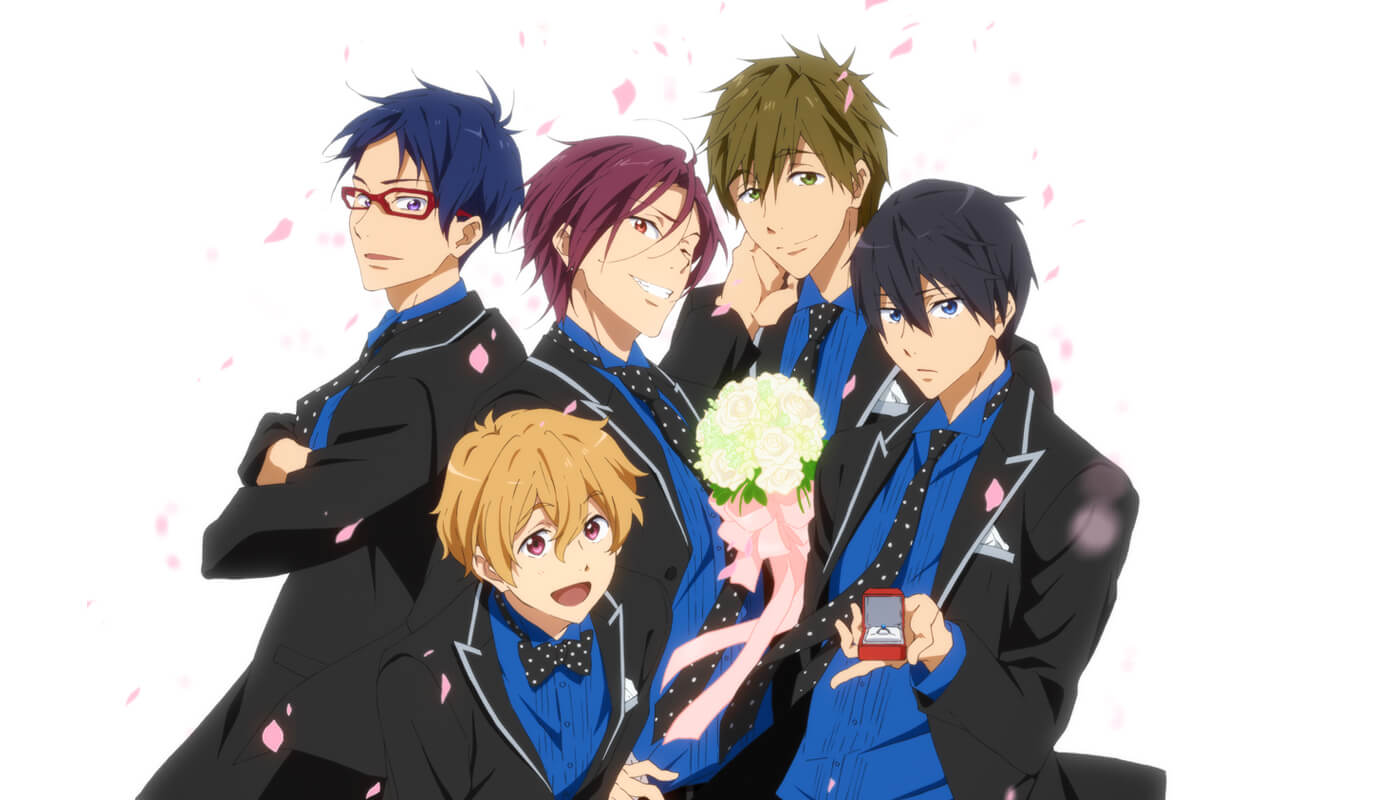 Free! characters with gifts on White Day