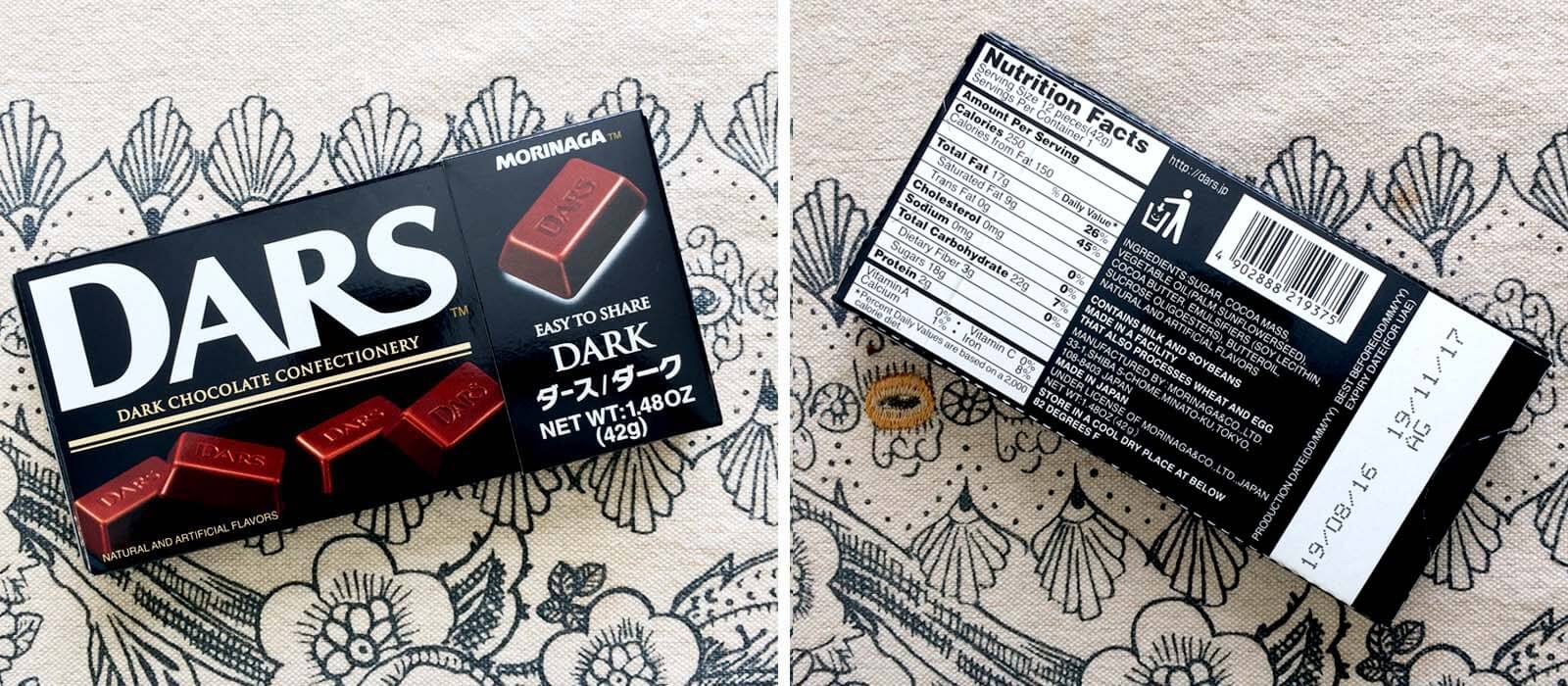 Morinaga's Dars Dark Chocolate