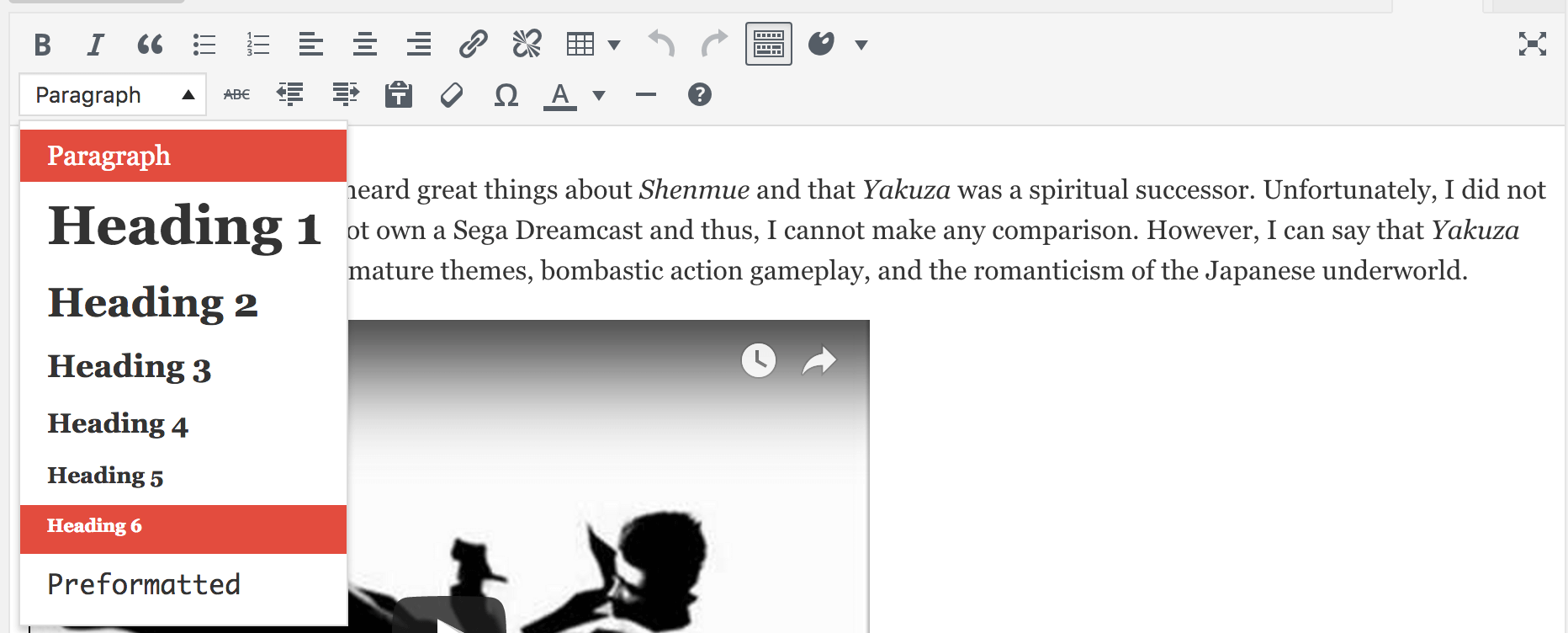 WordPress Post Headings Example
