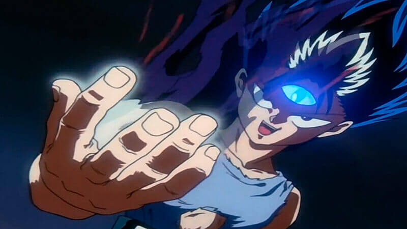 Hiei opening his Jagan Eye