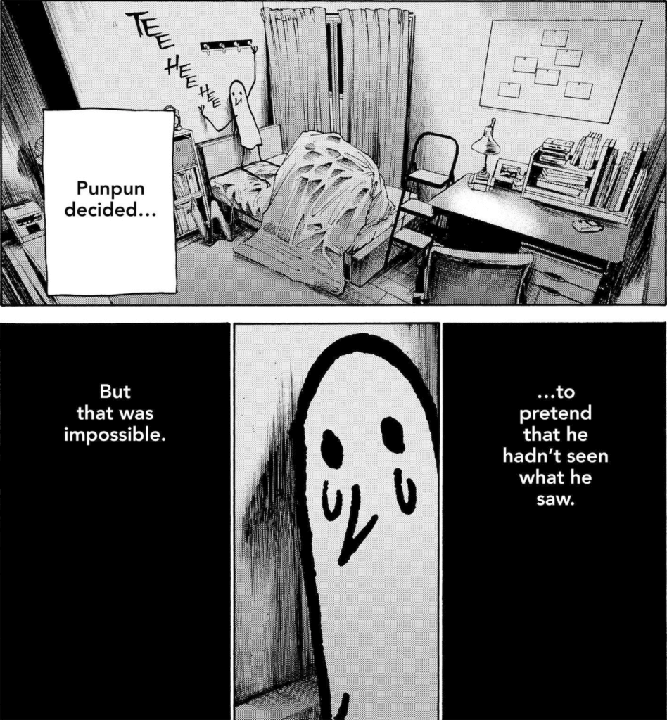 Punpun sulking in his room.