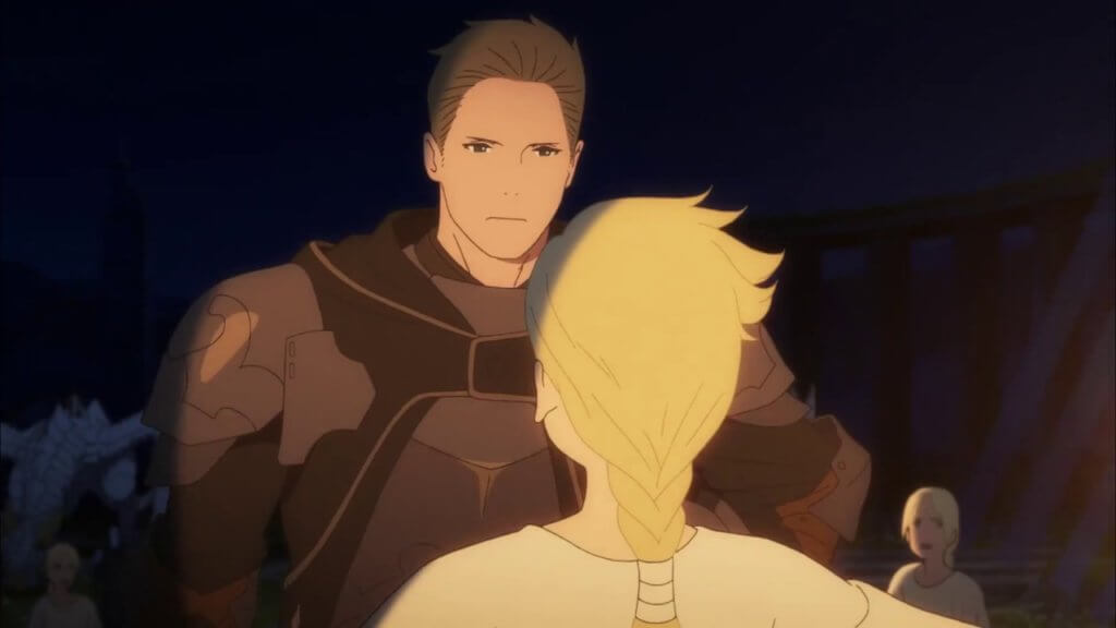 A screenshot that showcases two supporting characters from "Maquia."