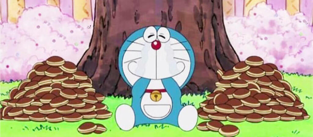Doraemon eating dorayaki
