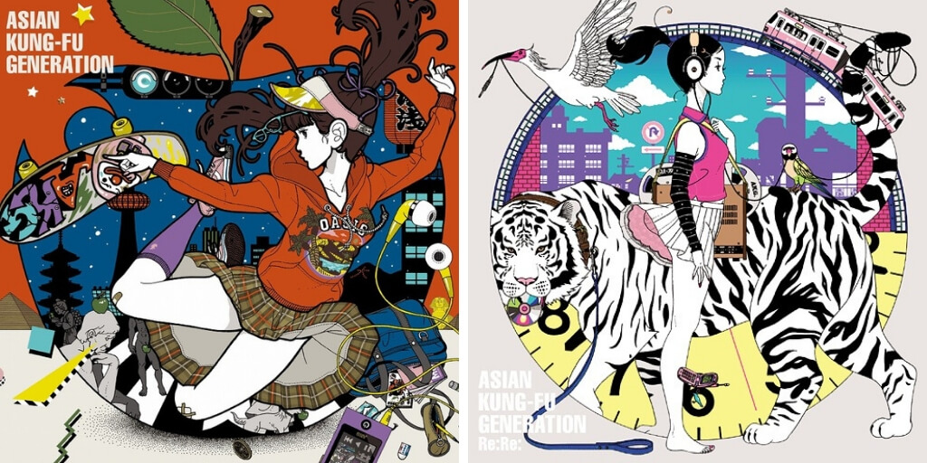 Cover art for two Asian Kung-fu Generation albums designed by Yusuke Nakamura