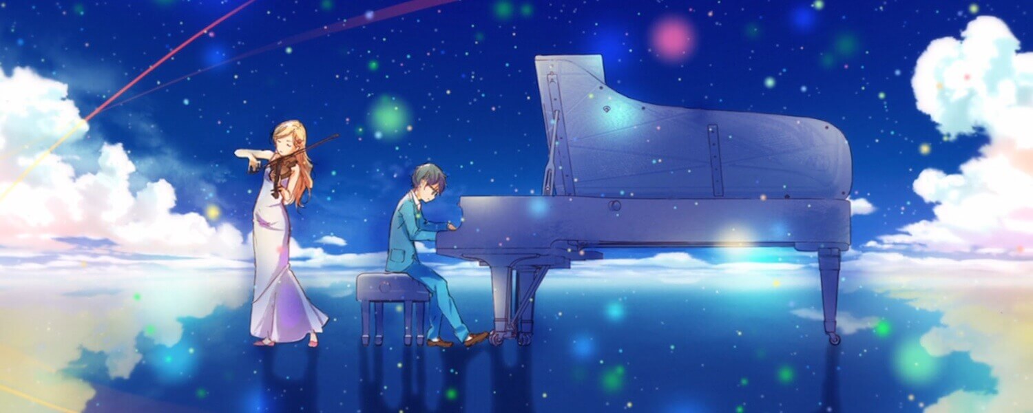 Your Lie in April Review Kaori and Kousei playing music together