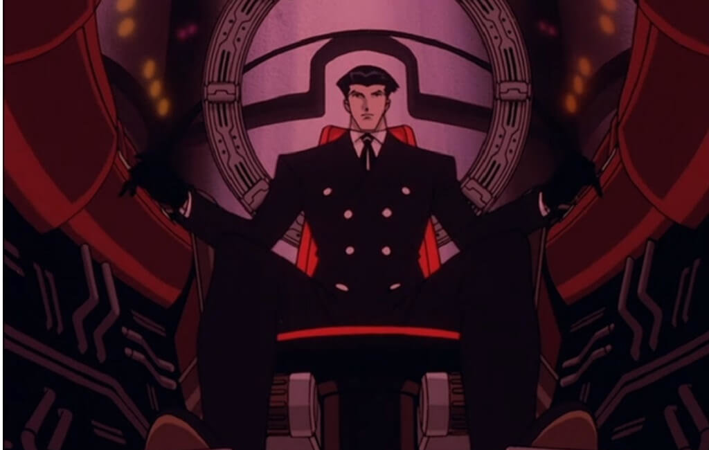 Roger Smith sits at the controls of his large robot