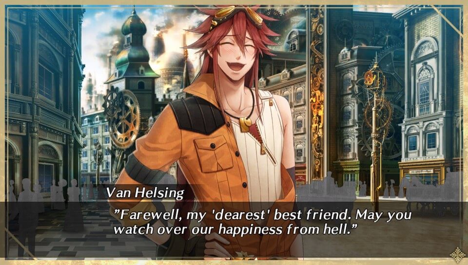 A screenshot of Van Helsing from "Code: Realize ~Wintertide Miracles~"