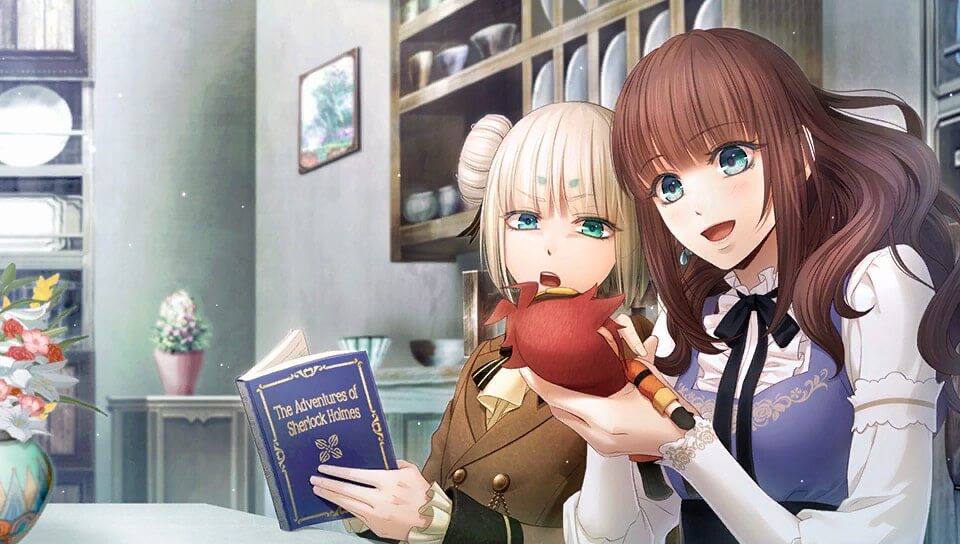 A screenshot of Cardia and Finis from "Code: Realize ~Wintertide Miracles~"