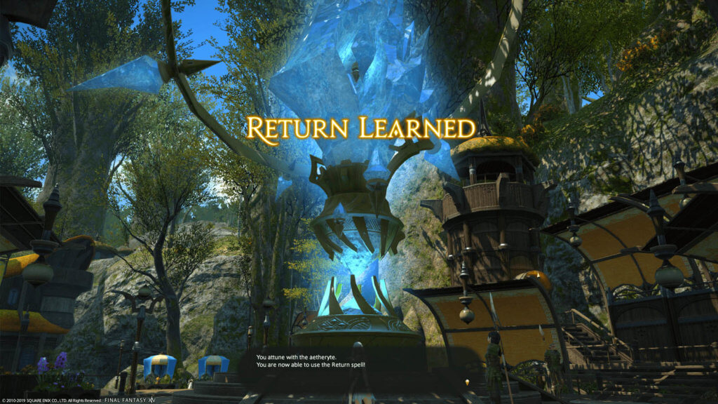 A player attuned to an Aetheryte crystal, and unlocked the Return ability.