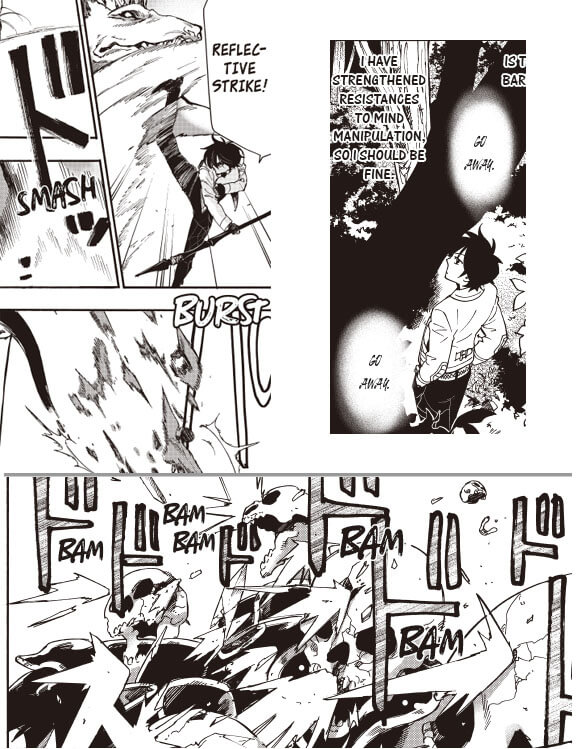 Compilation of images from New Gate Volume 2 showing where lettering could be improved