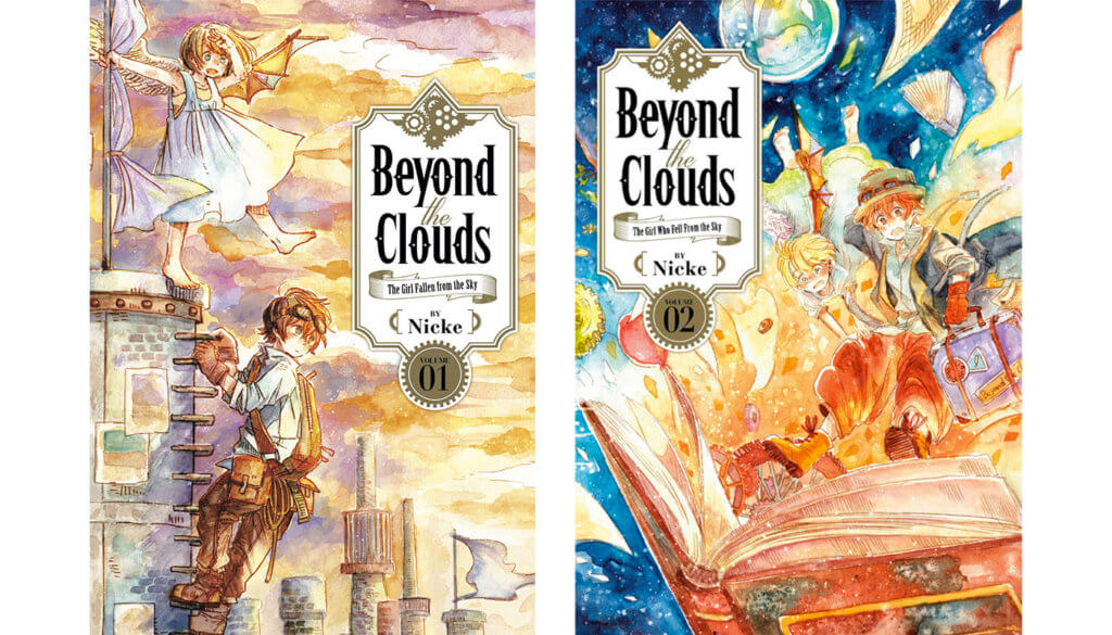 The volume 1 & 2 covers for Beyond the Clouds.