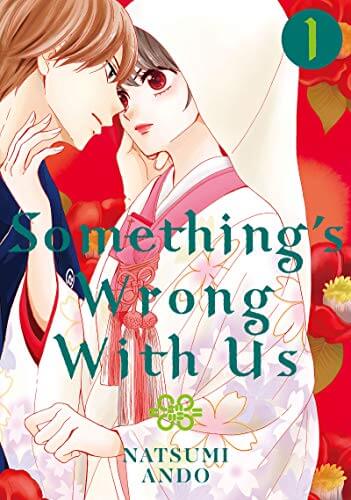 Cover art for volume 1 of Something's Wrong With Us showing Nao and Tsubaki in wedding garb.