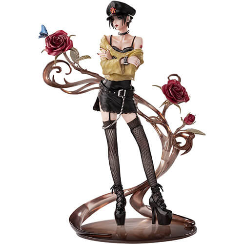 Nana Osaki standing confidently with her arms crossed with roses and vines swirling behind her.