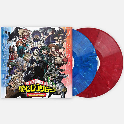 My Hero Academia Season 5 Vinyl Soundtrack with blue and red vinyls.