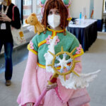 Card Captor Sakura costume completely made out of crochet.
