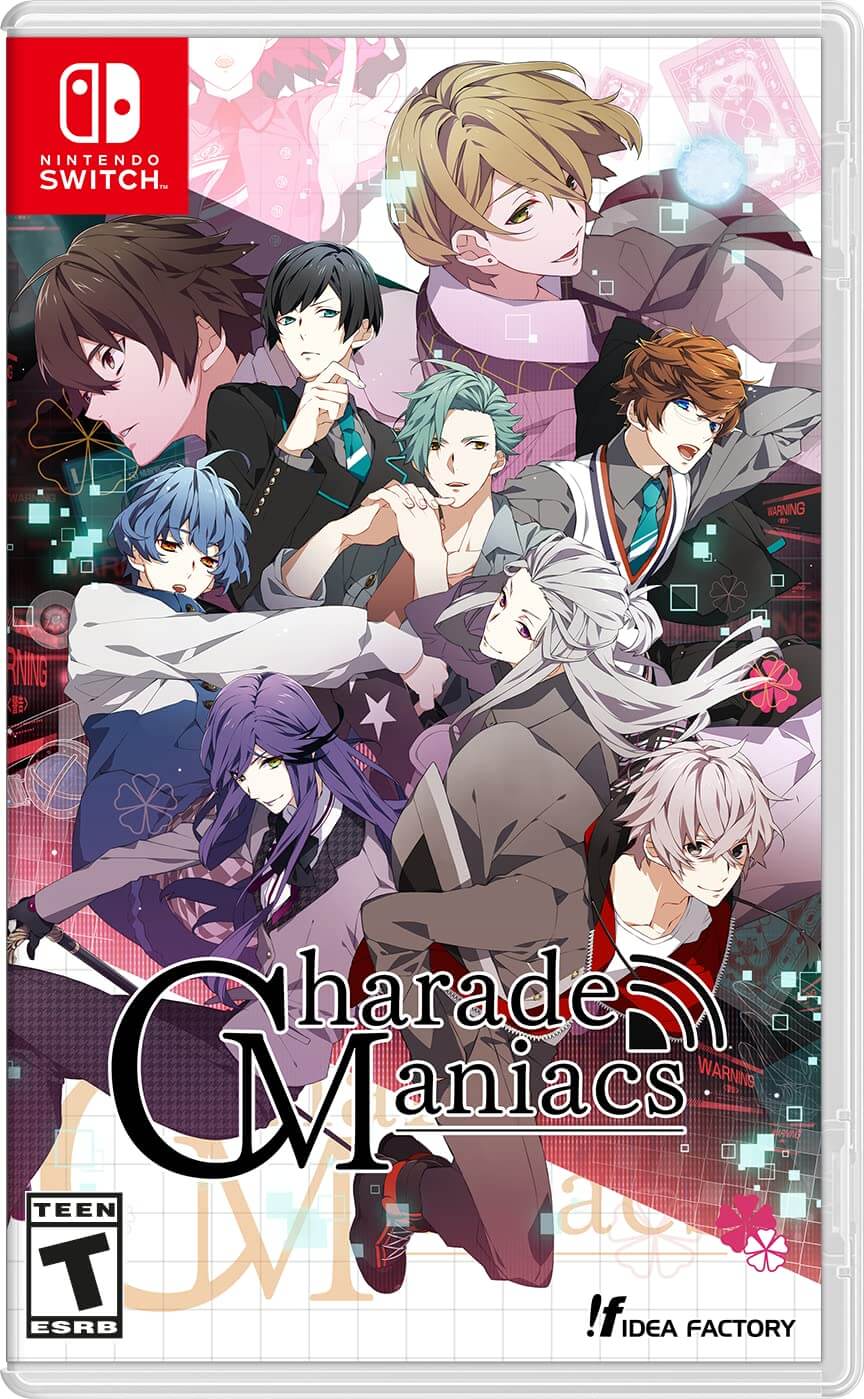 Charade Maniacs cover art depicting all nine of the love interests.
