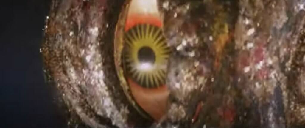 Close up look at the eye of Hedorah.