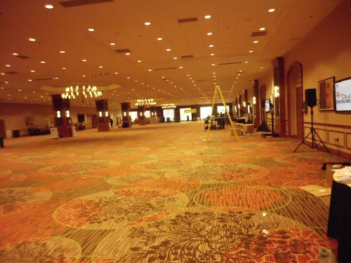 A large, empty room in the Sheraton in downtown Dallas, Texas