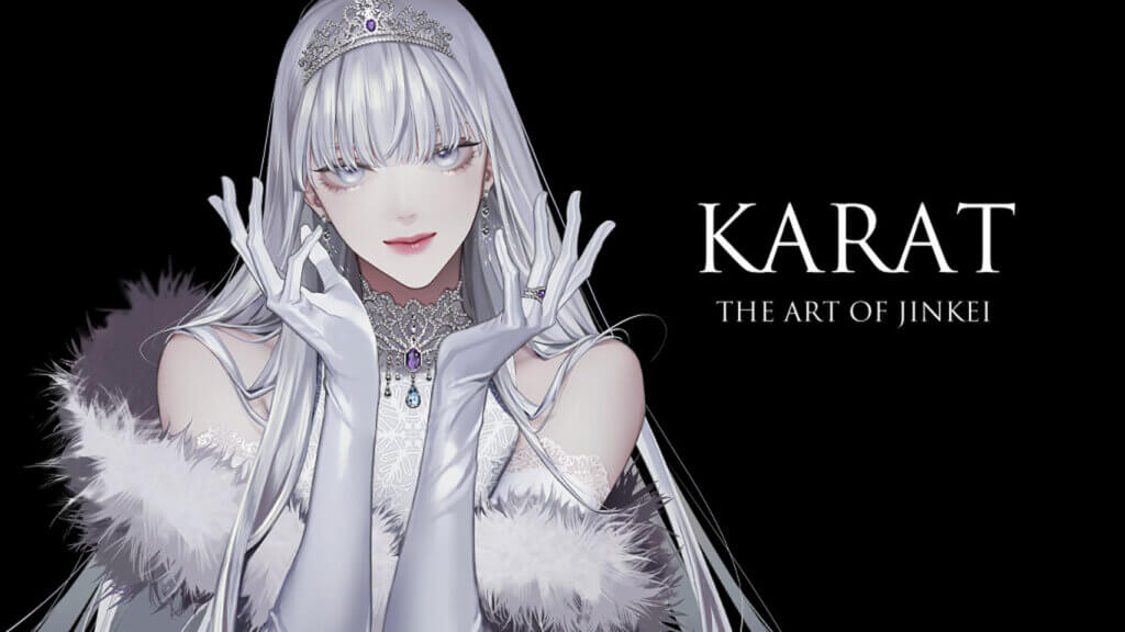 Image for Karat: The Art of Jinkei, featuring a woman with silver hair, a tiara and gloves.