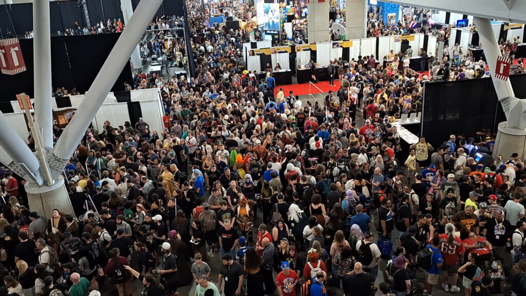 An unholy amount of crowding around the guest area at Fan Expo Boston 2025. Image taken by the author.