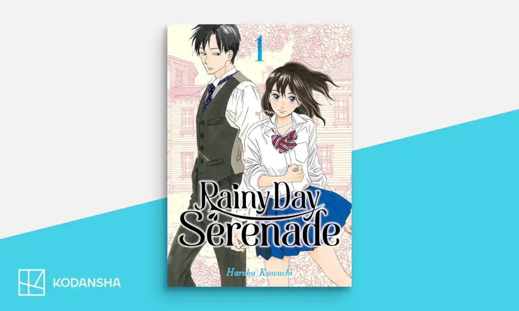 A girl wearing a school uniform poses with a man wearing a vest, a tie and black pants.