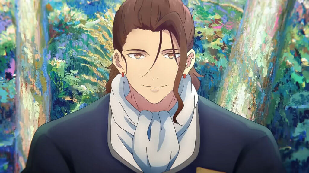 Kihachi’s brother Seiroku. Various trees and plants can be seen behind him.